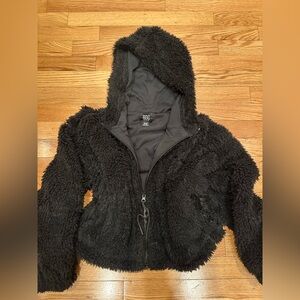 BOG Fuzzy Black Hooded Jacket
